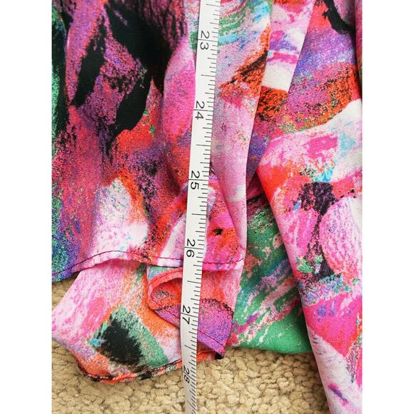 Bob Mackie Wearable Art Flowy Lined Midi Skirt S Colorful Elastic Dopamine Artsy - Picture 9 of 10